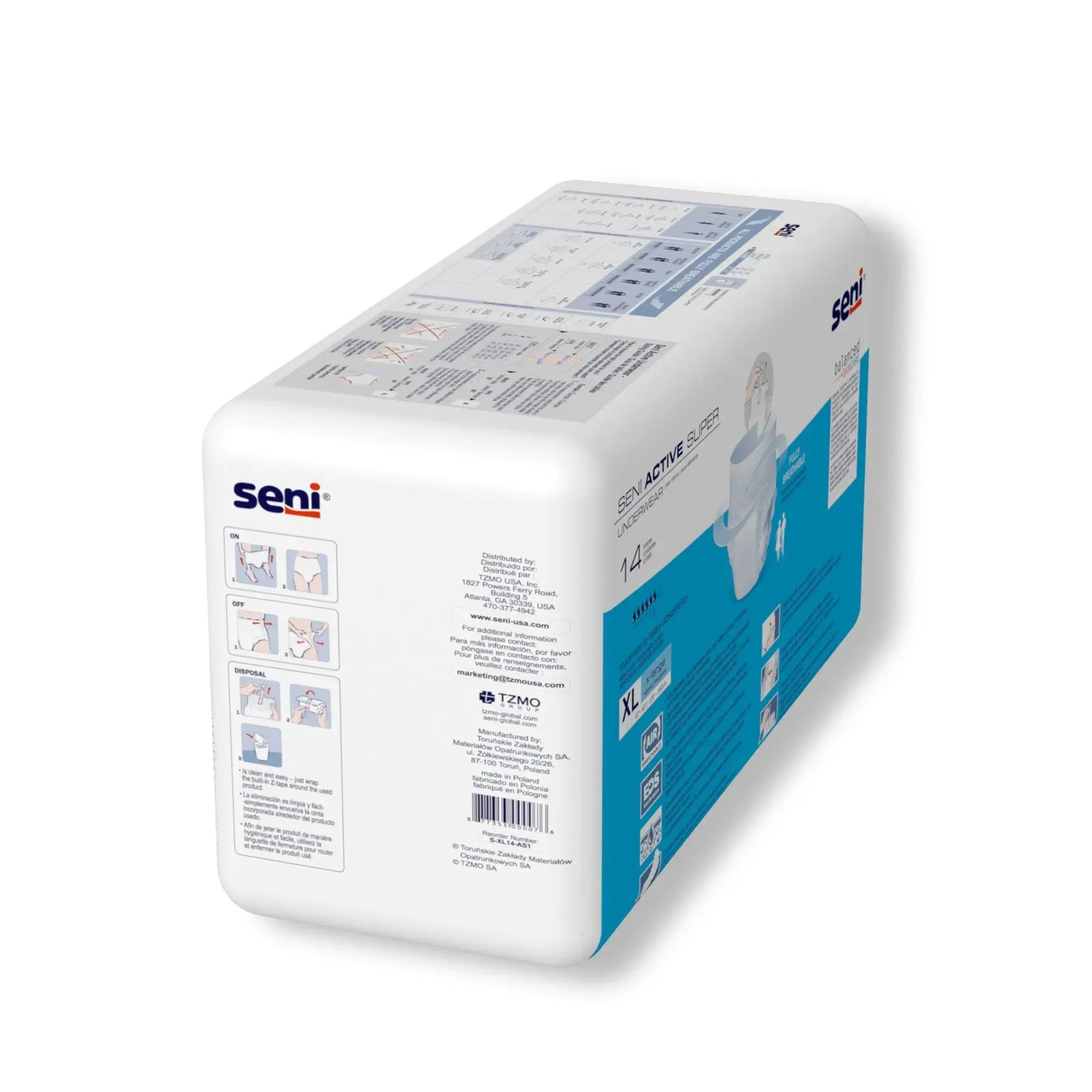 Seni® Active Super Moderate to Heavy Absorbent Underwear, Extra Large