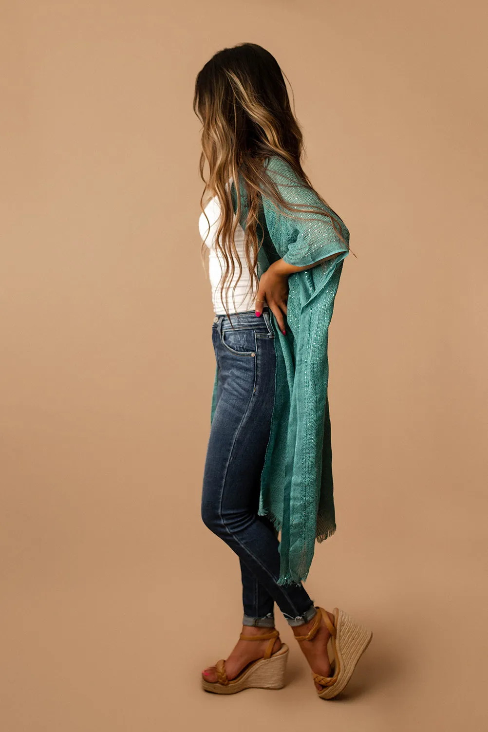 Shining With You Kimono (Teal)