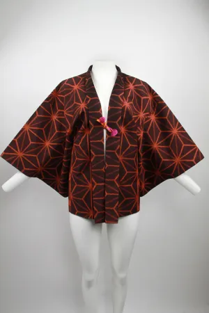 Short colourful purple and orange patterned Kimono - S/M