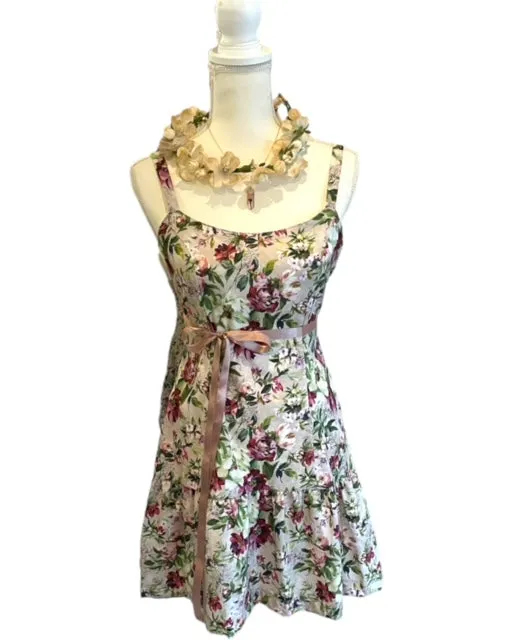 Short Slip Dress - Blooming Meadow Cotton Print