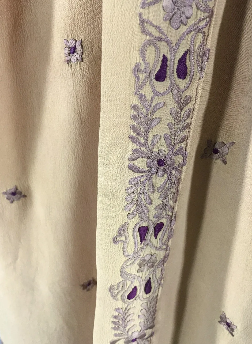 Silk Crepe Sari Robe / Brown Ombre