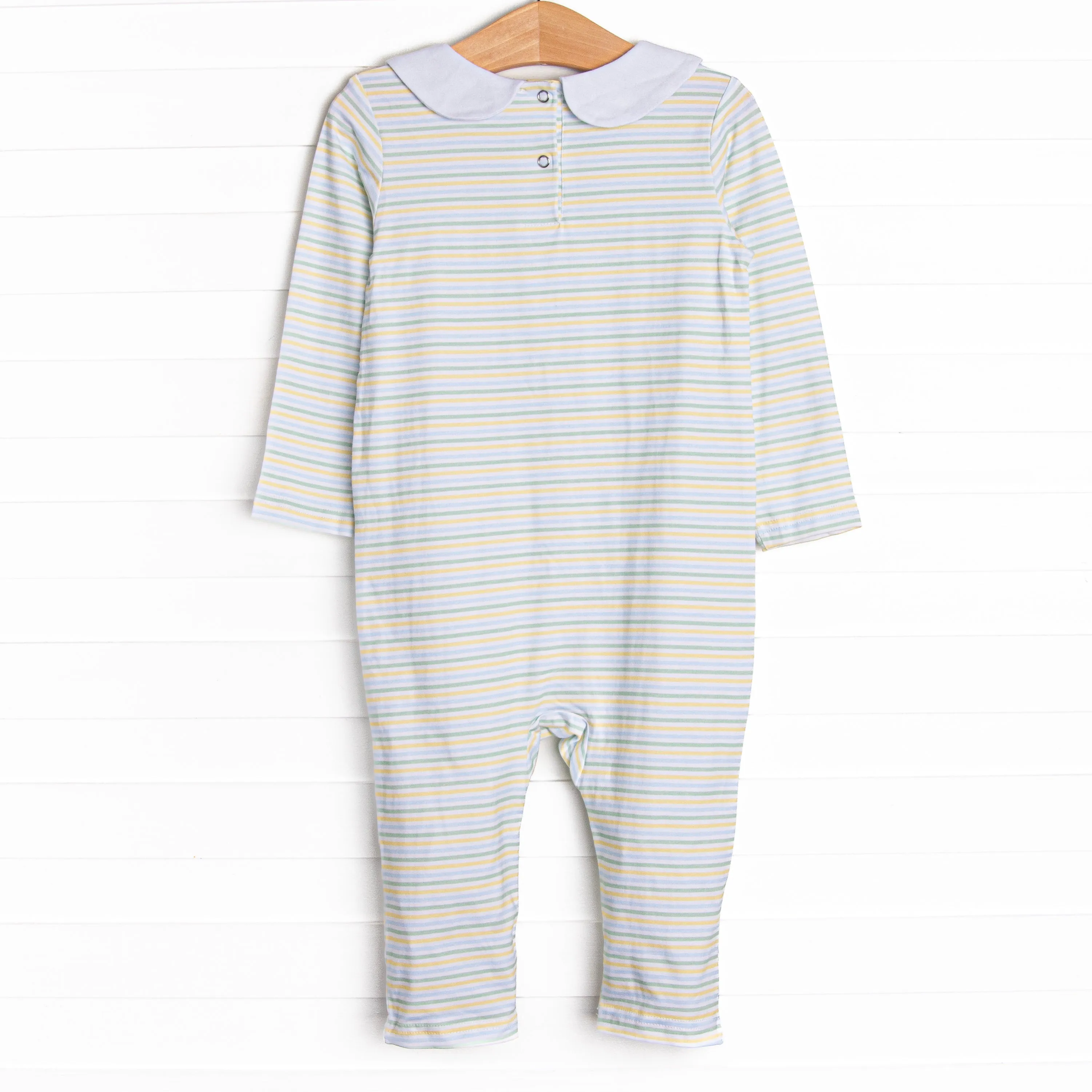 Silly Stripes Romper, Blue
