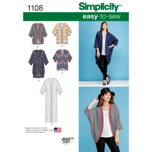 Simplicity Pattern 1108 Women's Kimono's in Different Styles