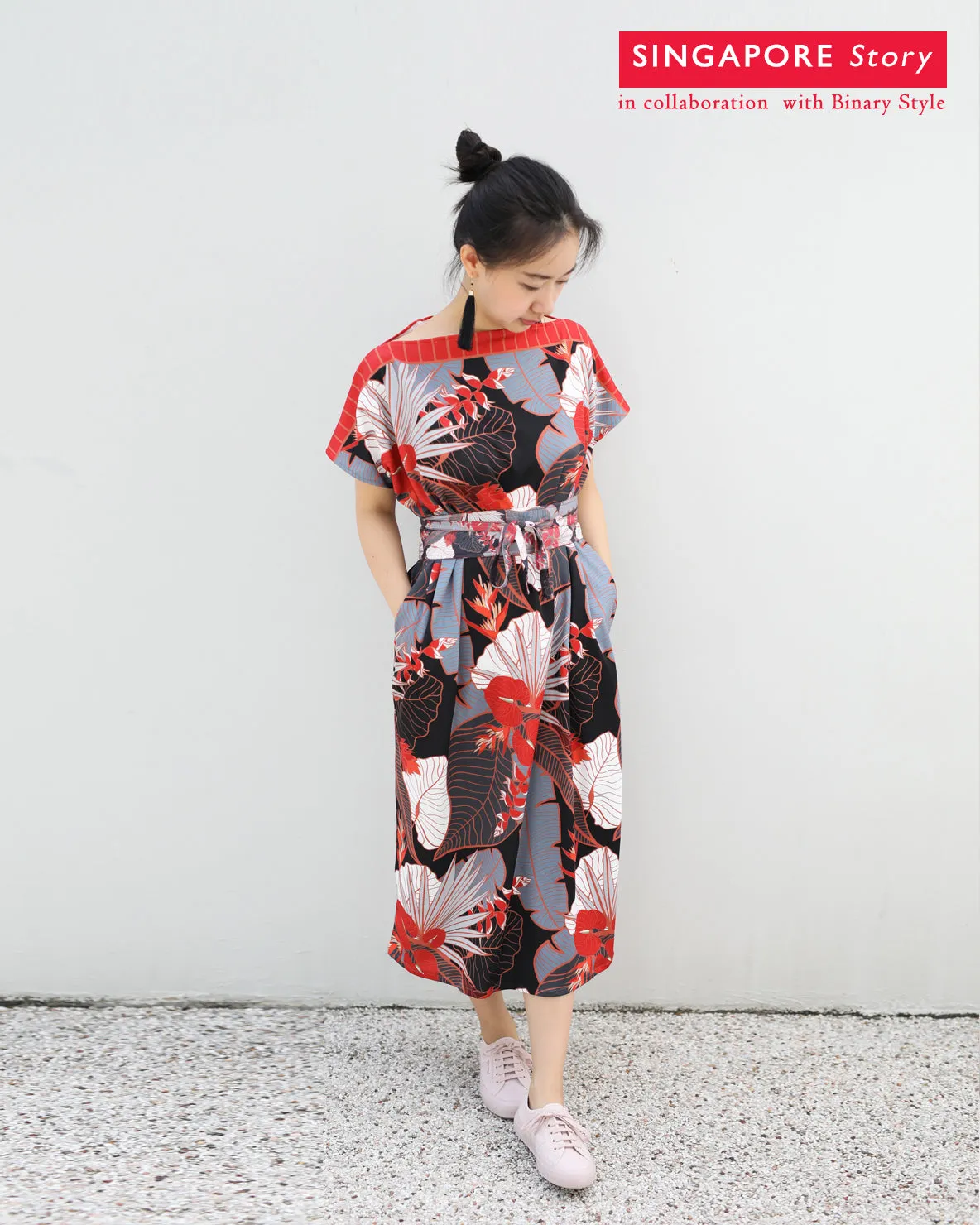[SINGAPORE STORY] Tropical Garden Kimono Dress