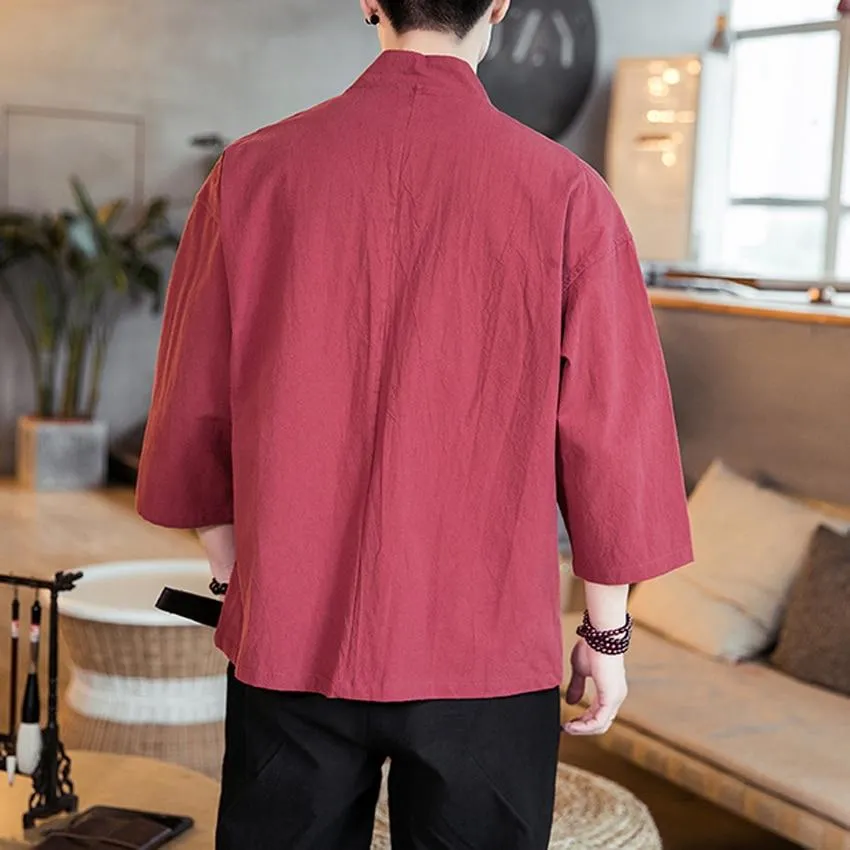 Solid Japanese-Style Kimono
