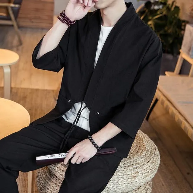 Solid Japanese-Style Kimono