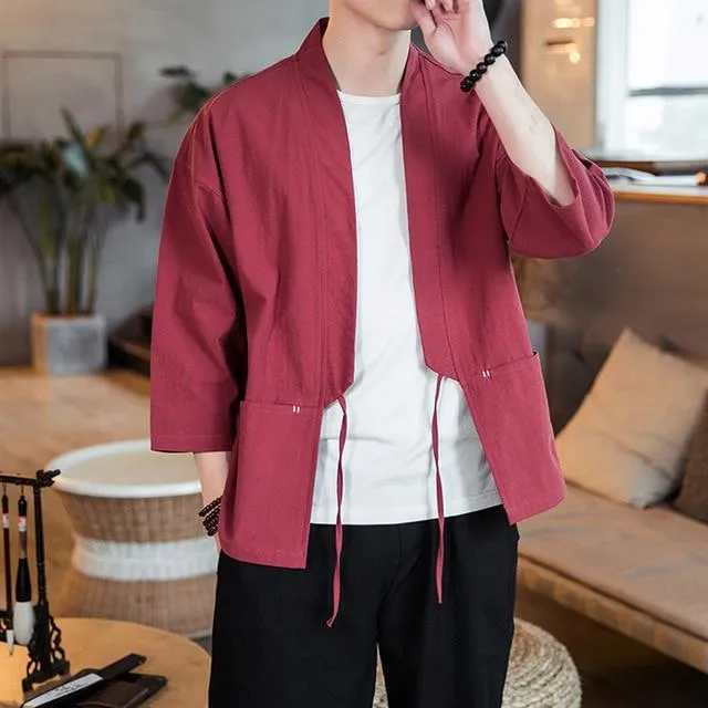 Solid Japanese-Style Kimono