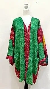 Solutions Open Kimono Jacket Provides Versatility (Green)