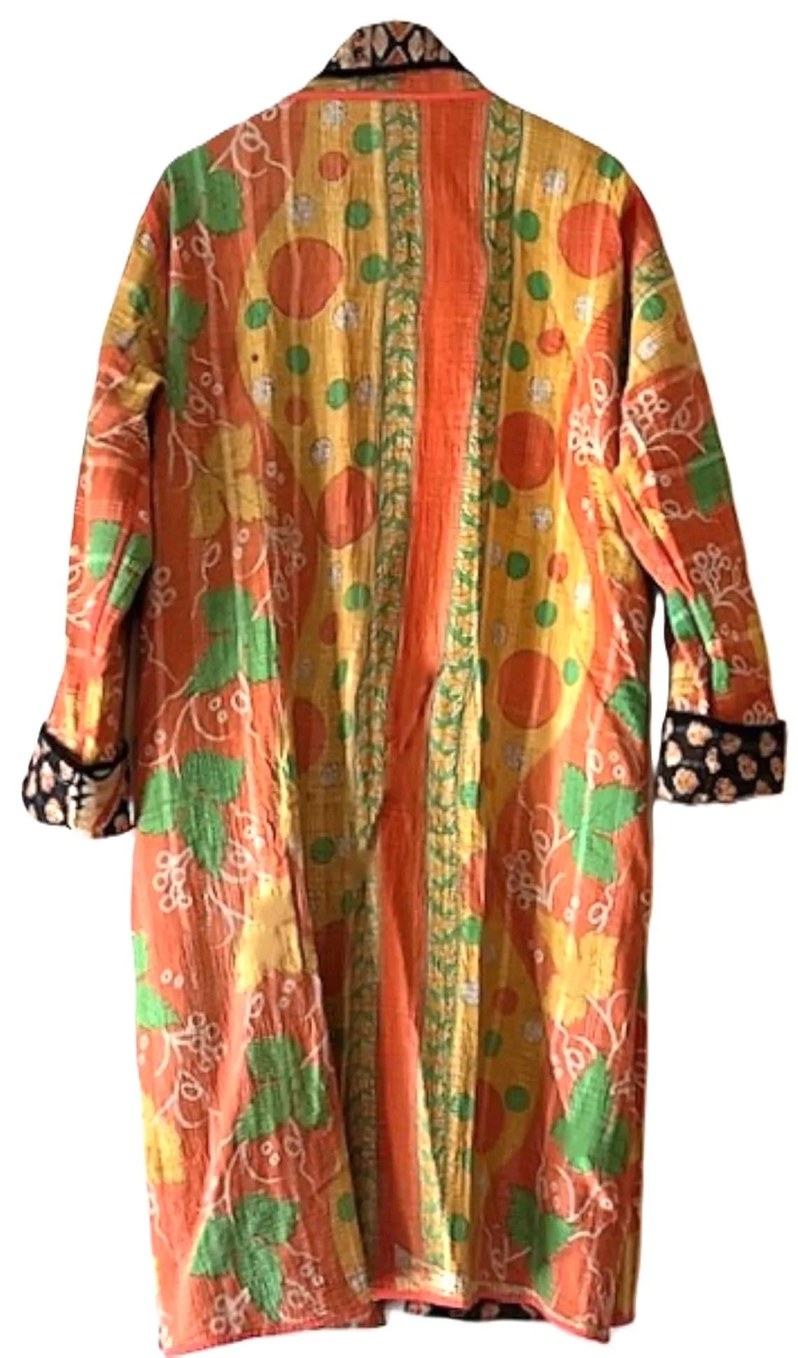 Specialty Collection: Designer Fully Reversible Patchwork Hand Embroidered Jacket. (Mustard)