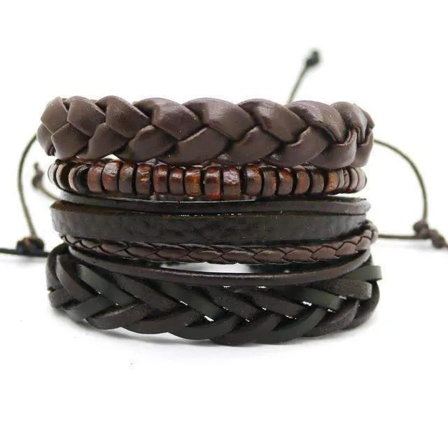 Stackable Punk Wing Charm Bracelet Set