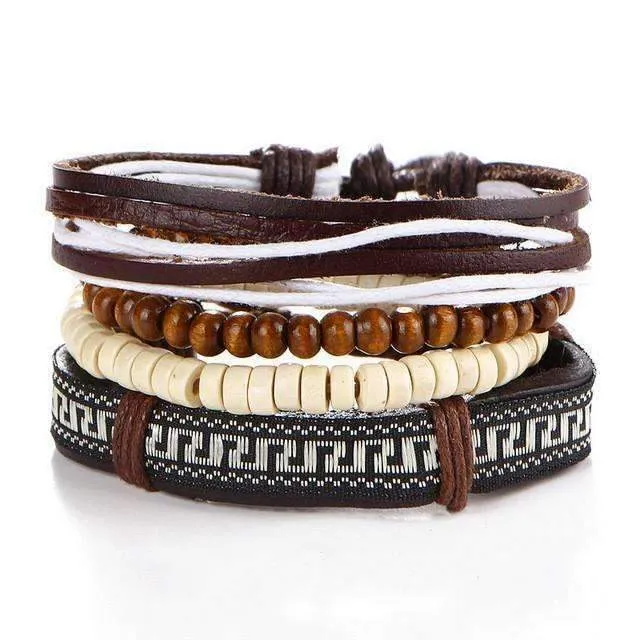 Stackable Punk Wing Charm Bracelet Set