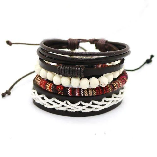 Stackable Punk Wing Charm Bracelet Set