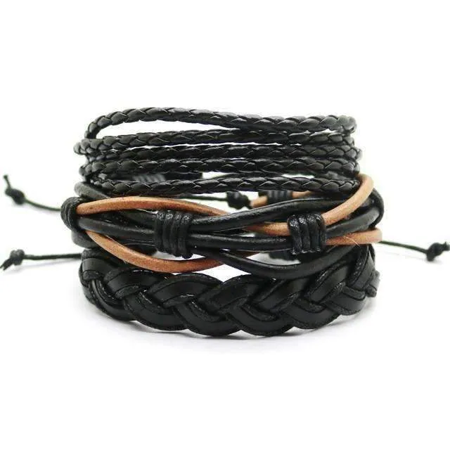 Stackable Punk Wing Charm Bracelet Set