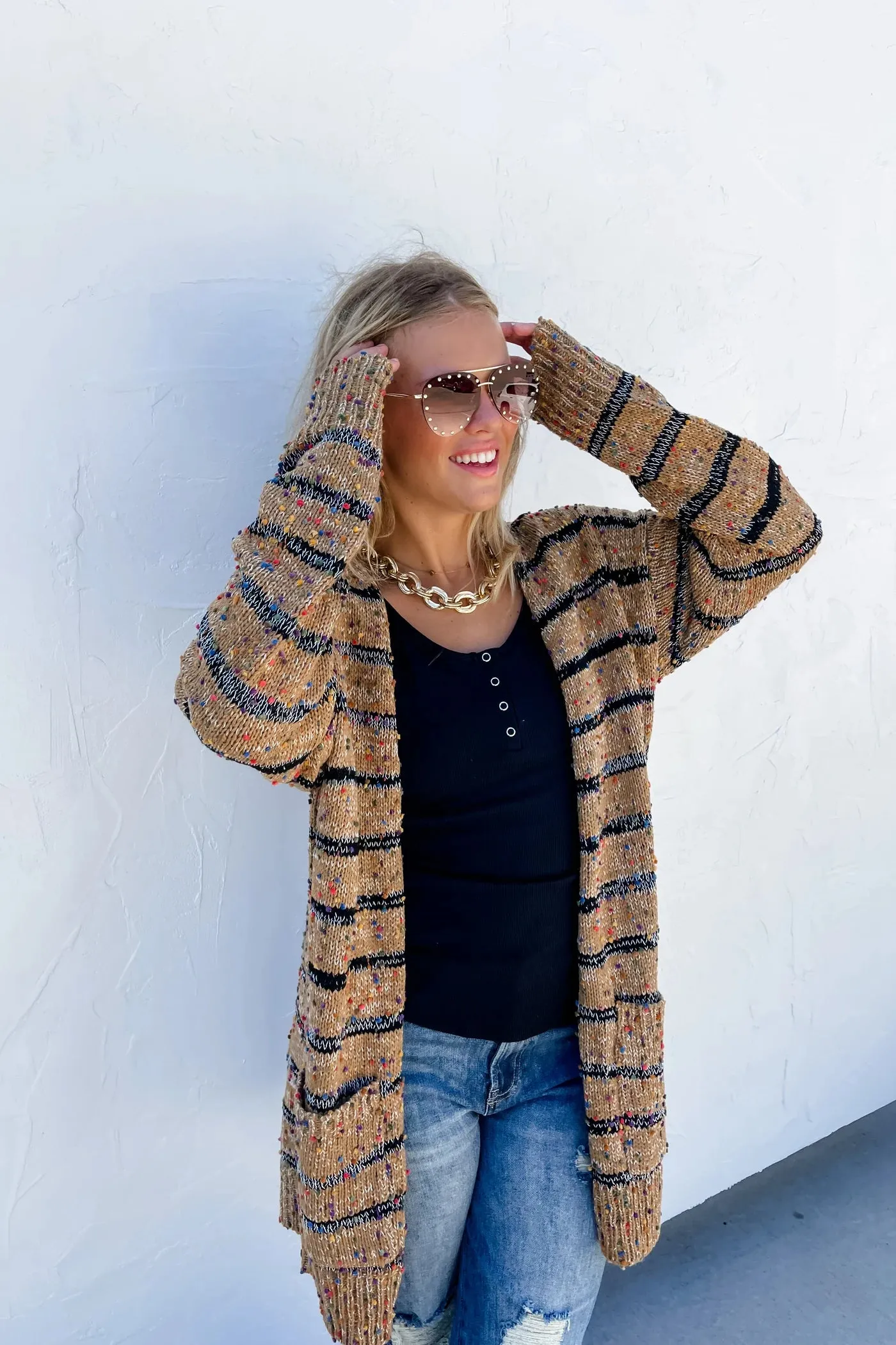 STRIPE MILEY DOT CARDIGAN