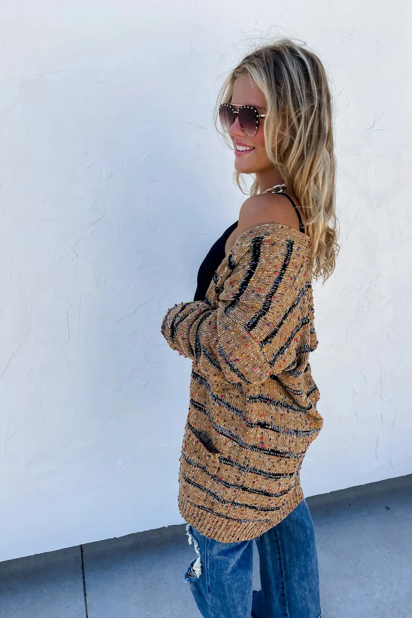 STRIPE MILEY DOT CARDIGAN