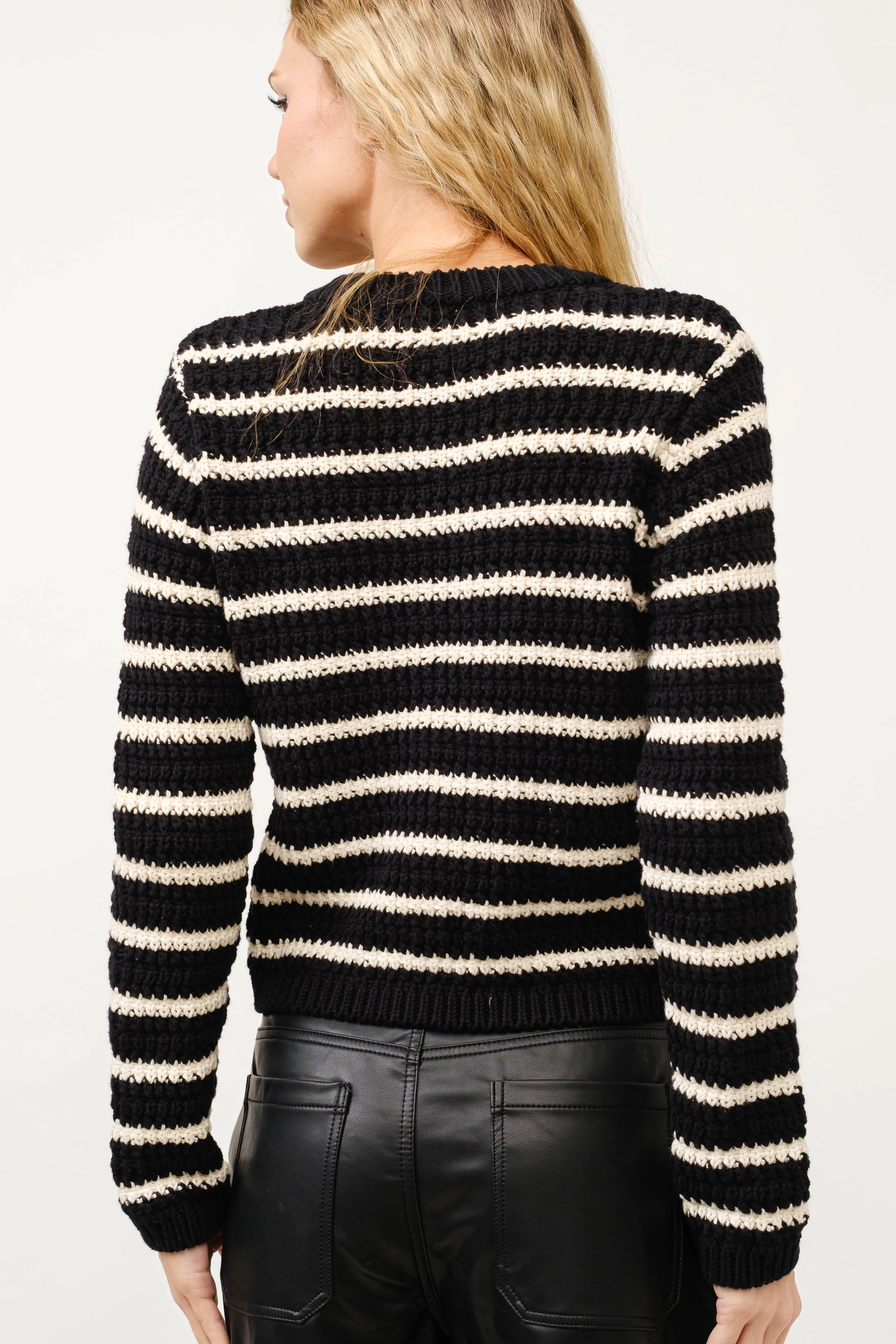 Stripe Snap Button Down Cardigan