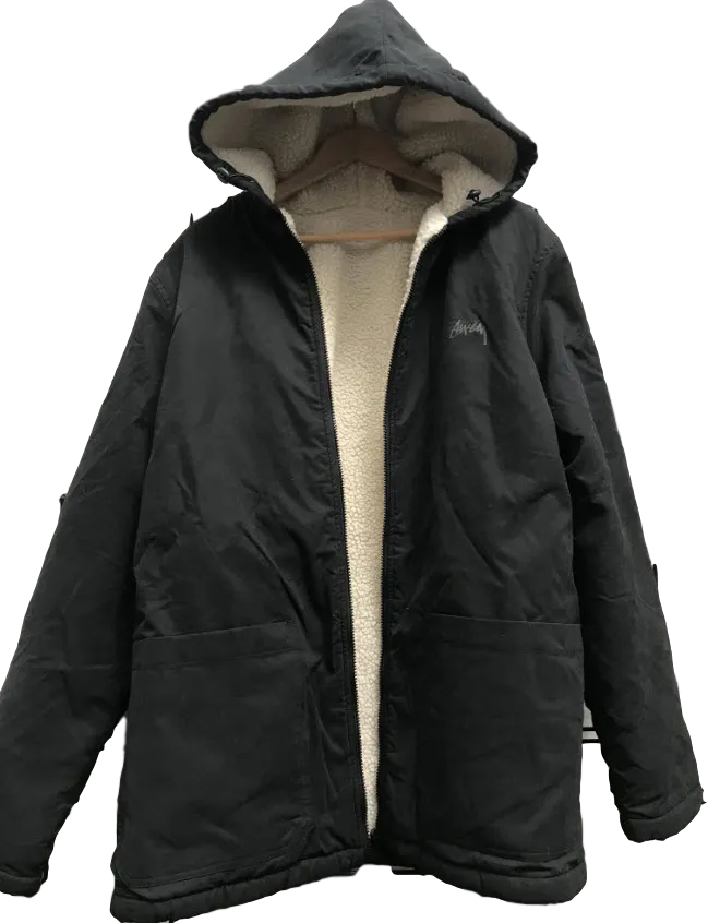 Stussy Sherpa Reversible Jacket ST097504 Blaksher