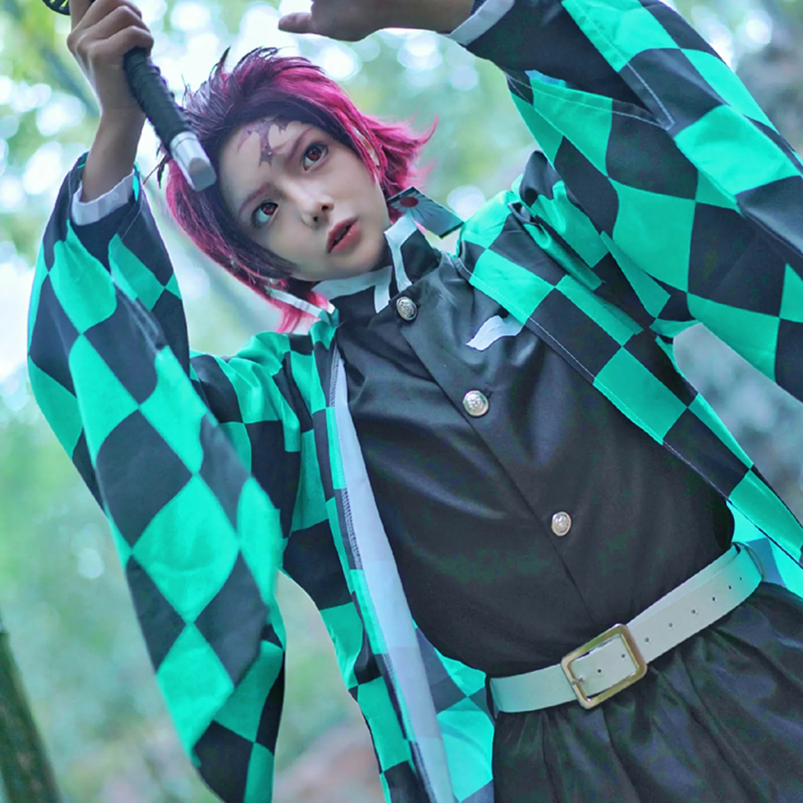Tanjiro Kamado Costume Halloween Tanjiro Cosplay Outfit Full Set