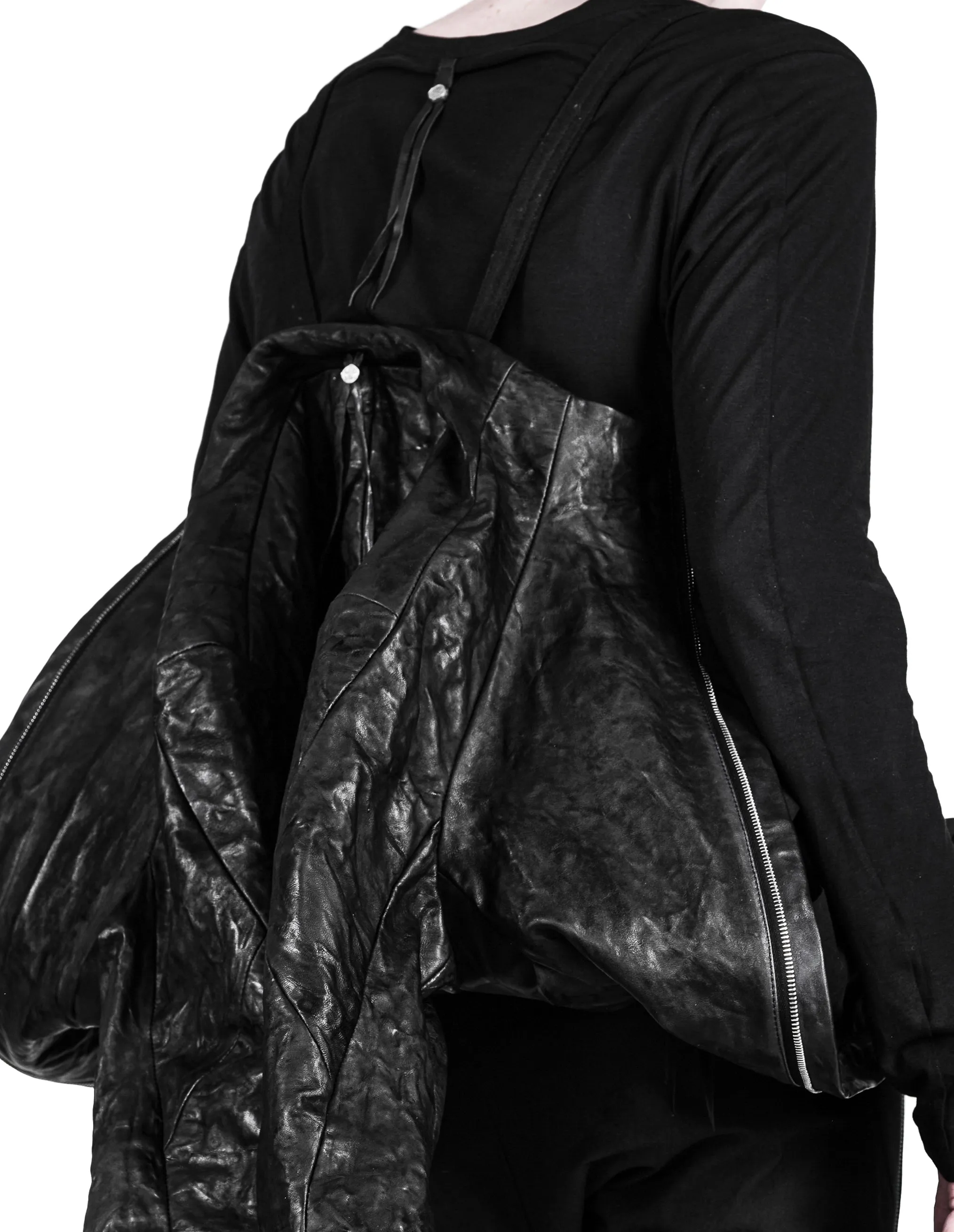 Textured Bondage Leather Jacket
