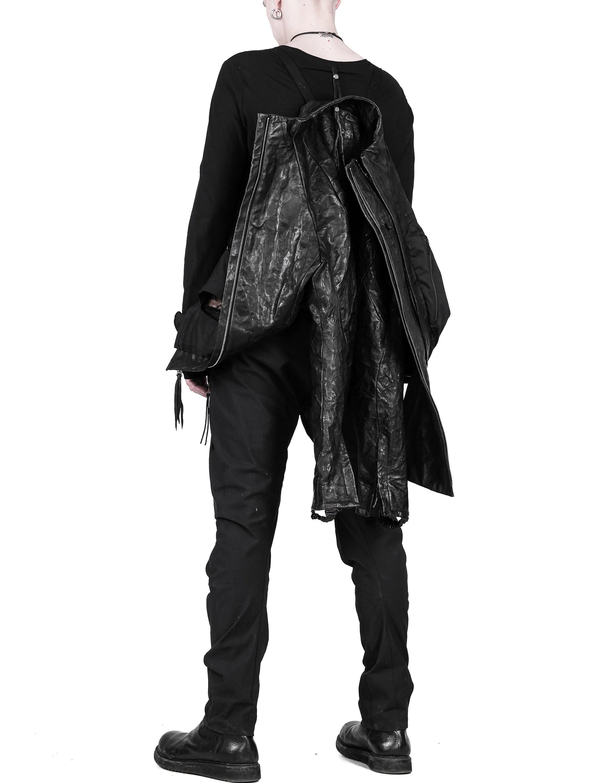 Textured Bondage Leather Jacket