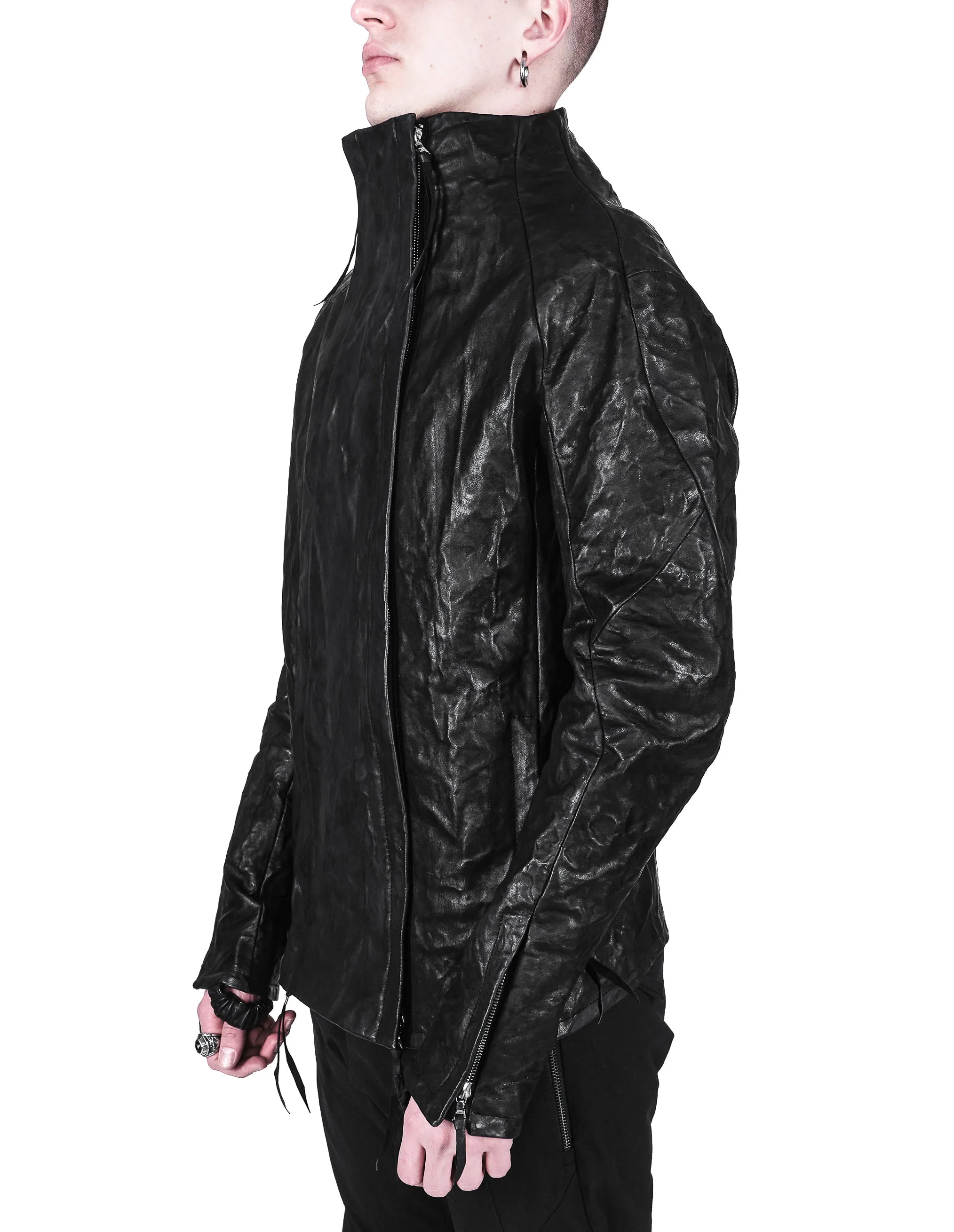 Textured Bondage Leather Jacket