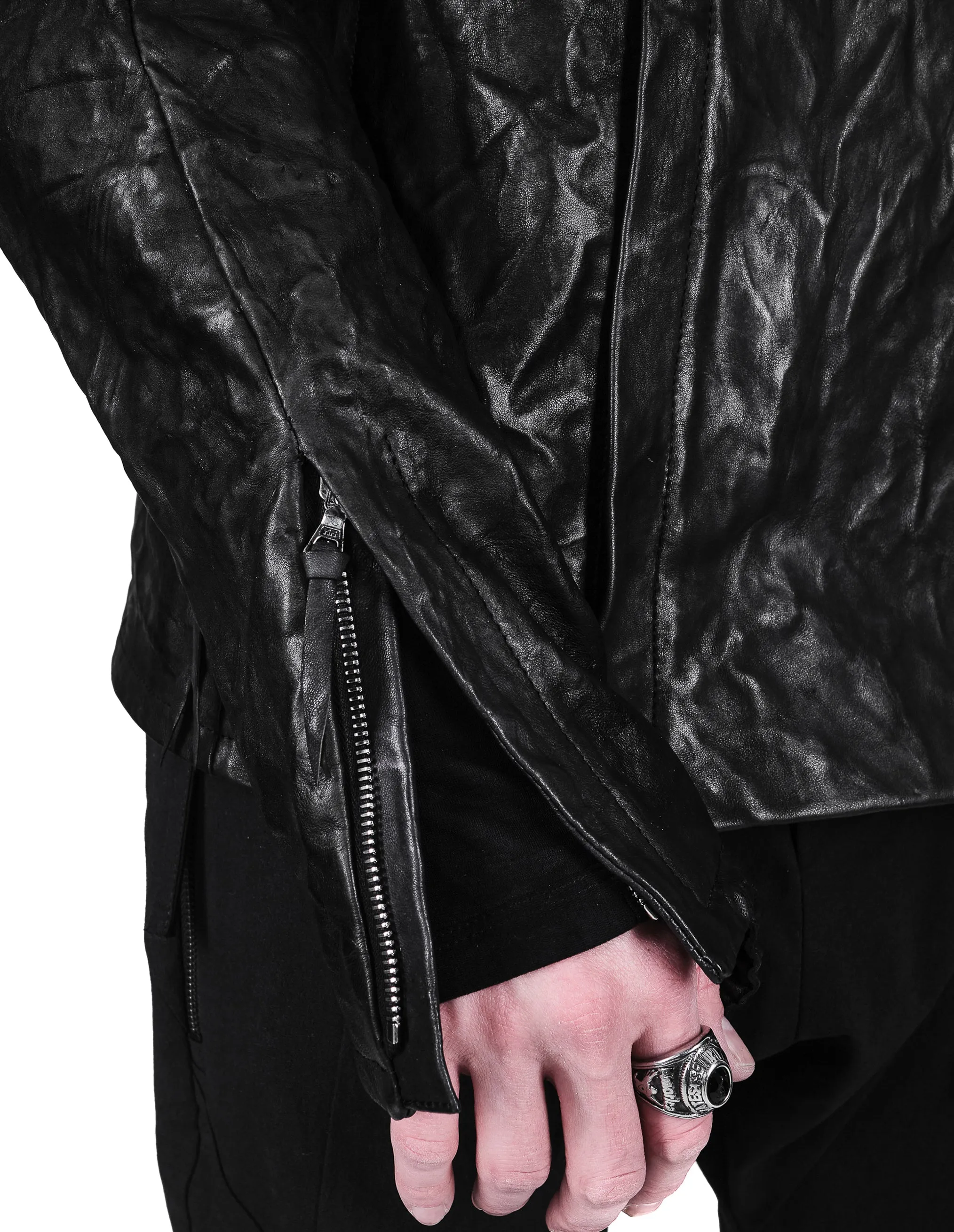 Textured Bondage Leather Jacket