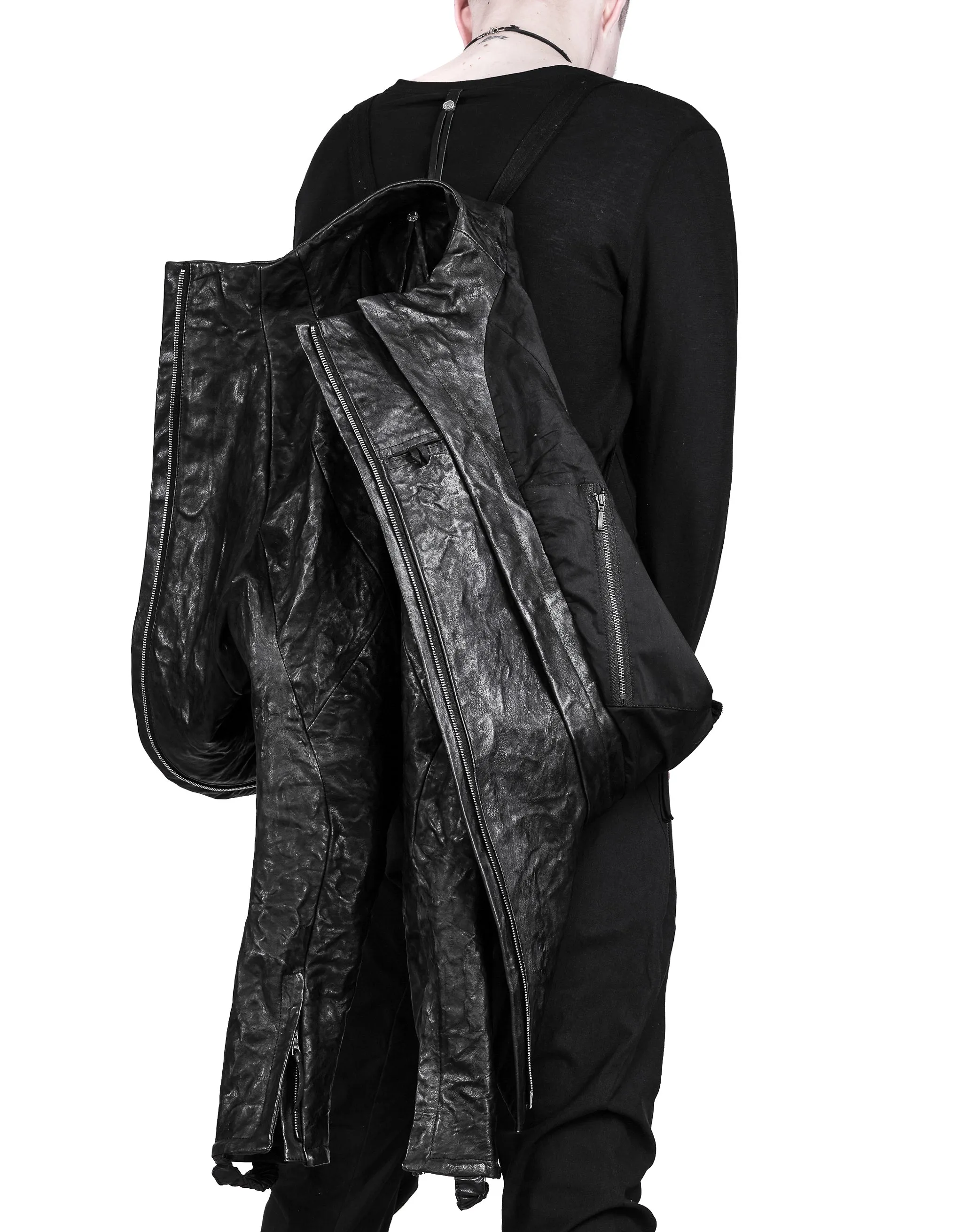 Textured Bondage Leather Jacket