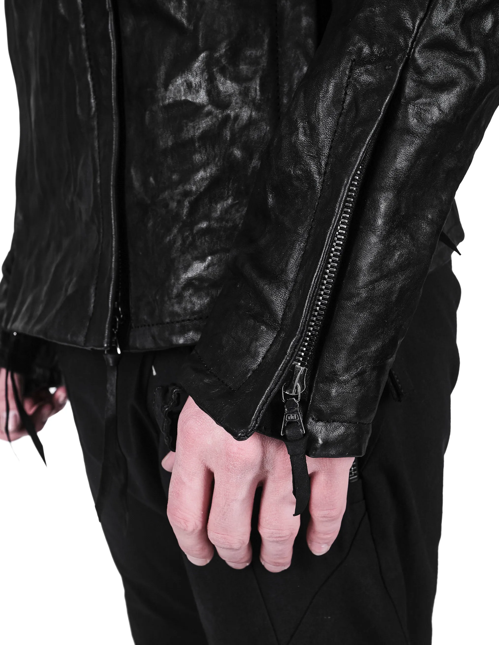 Textured Bondage Leather Jacket