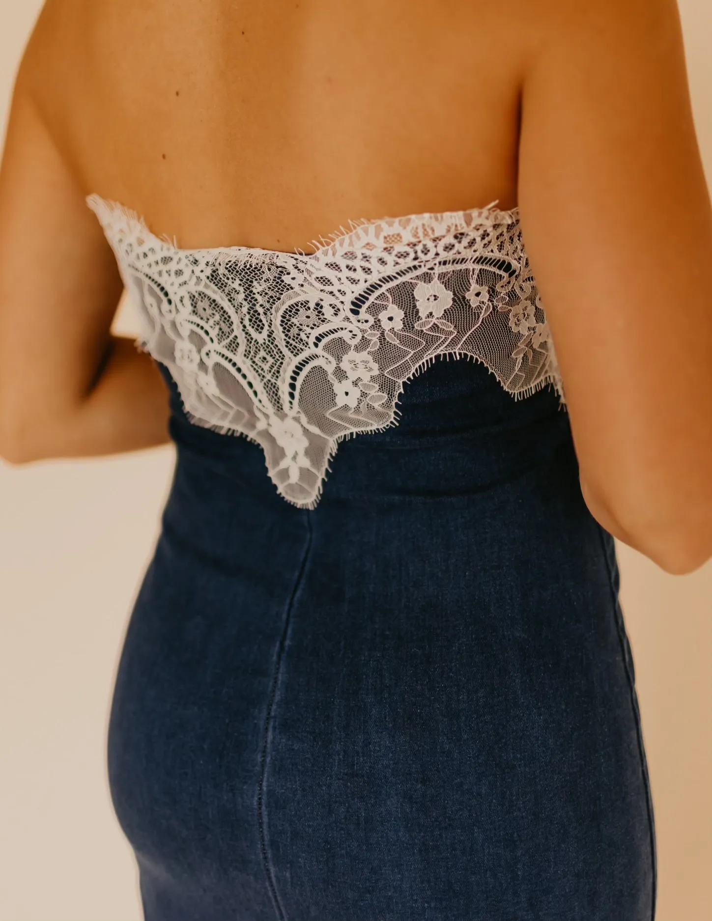 The Lacey Denim Maxi Dress