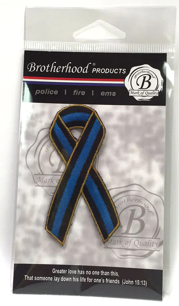 Thin Blue Line Ribbon Patch - PACKAGE OF 4
