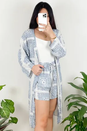 Trisha Maxi Kimono and Shorts Set