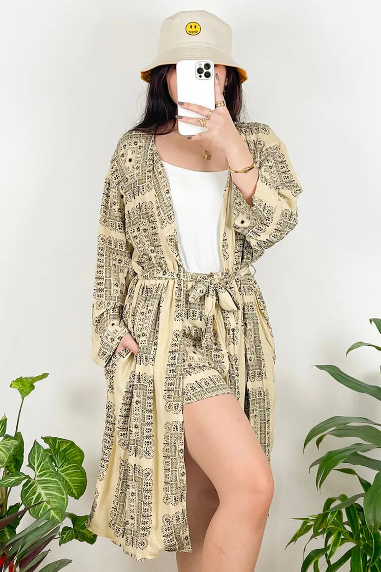 Trisha Maxi Kimono and Shorts Set