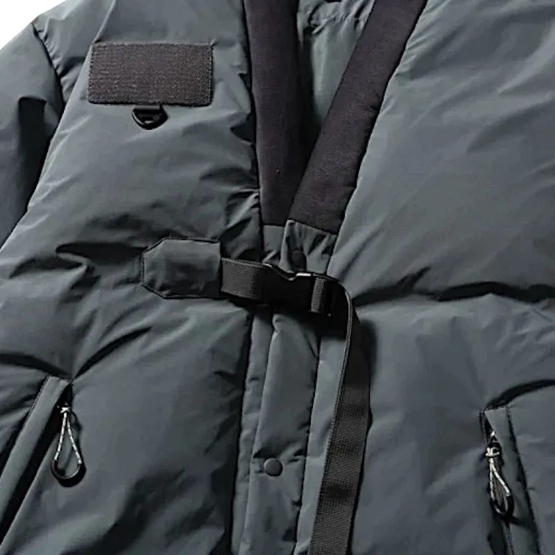 Utilitarian kimono padded jacket