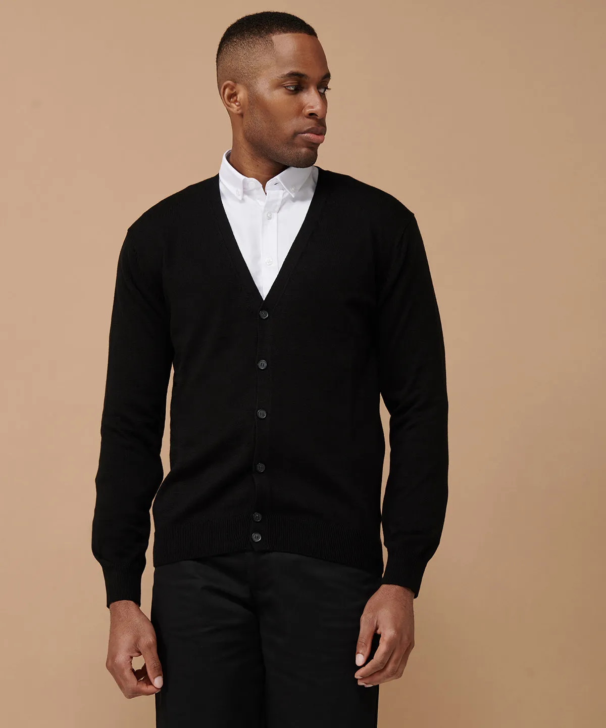 V-button cardigan | Grey Marl