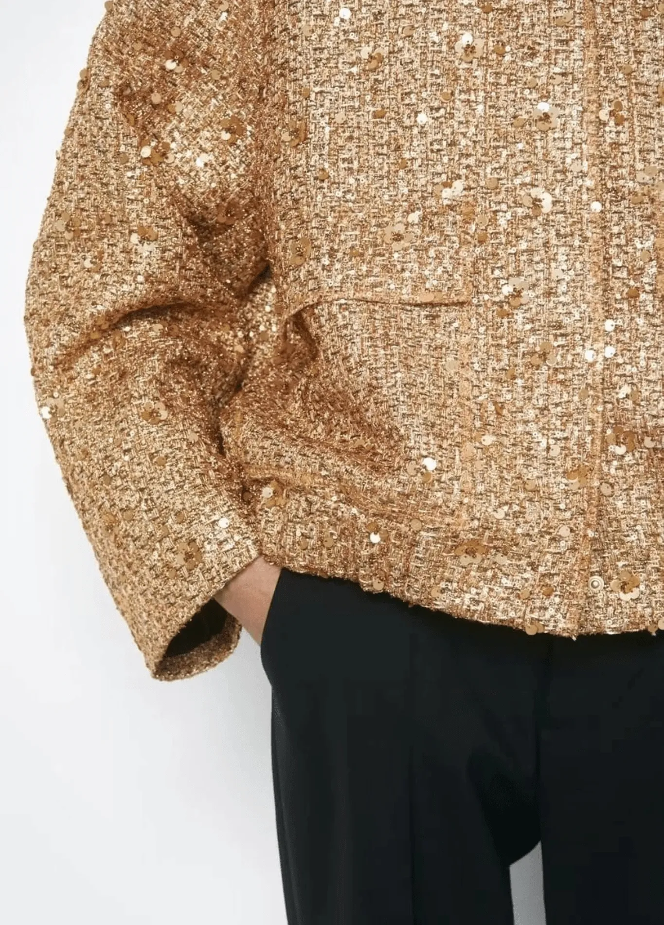 Veste kimono doré à paillettes | Hoshi