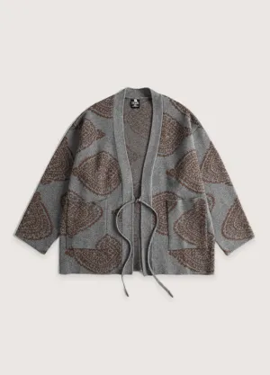 Veste kimono grise | Motifs Paisley