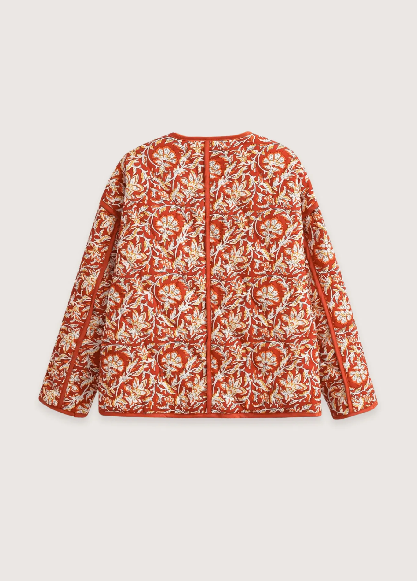 Veste kimono matelassée | Floral Terracotta
