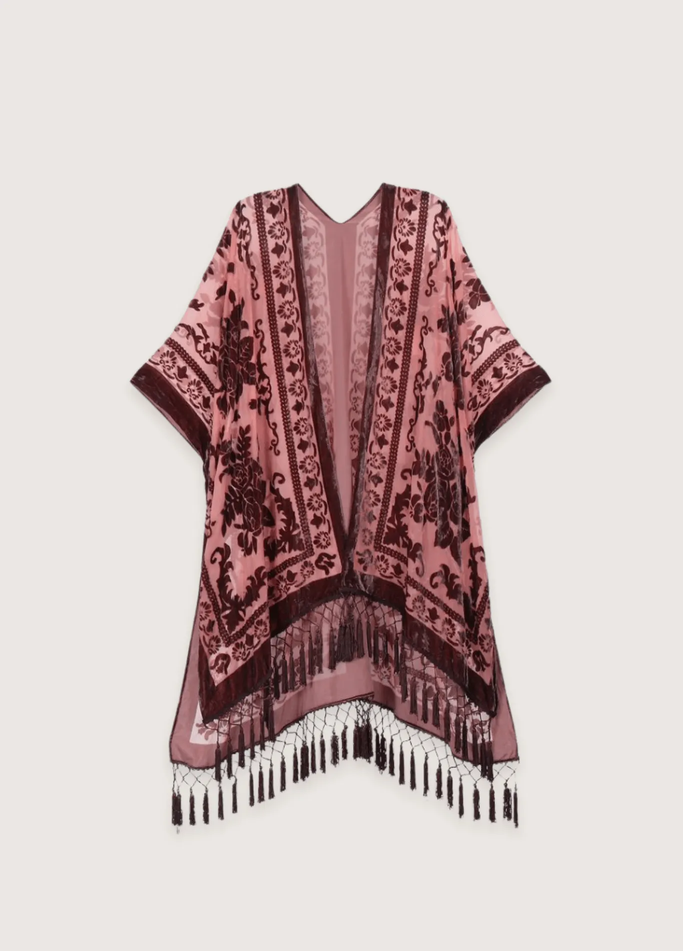 Veste kimono rose pâle