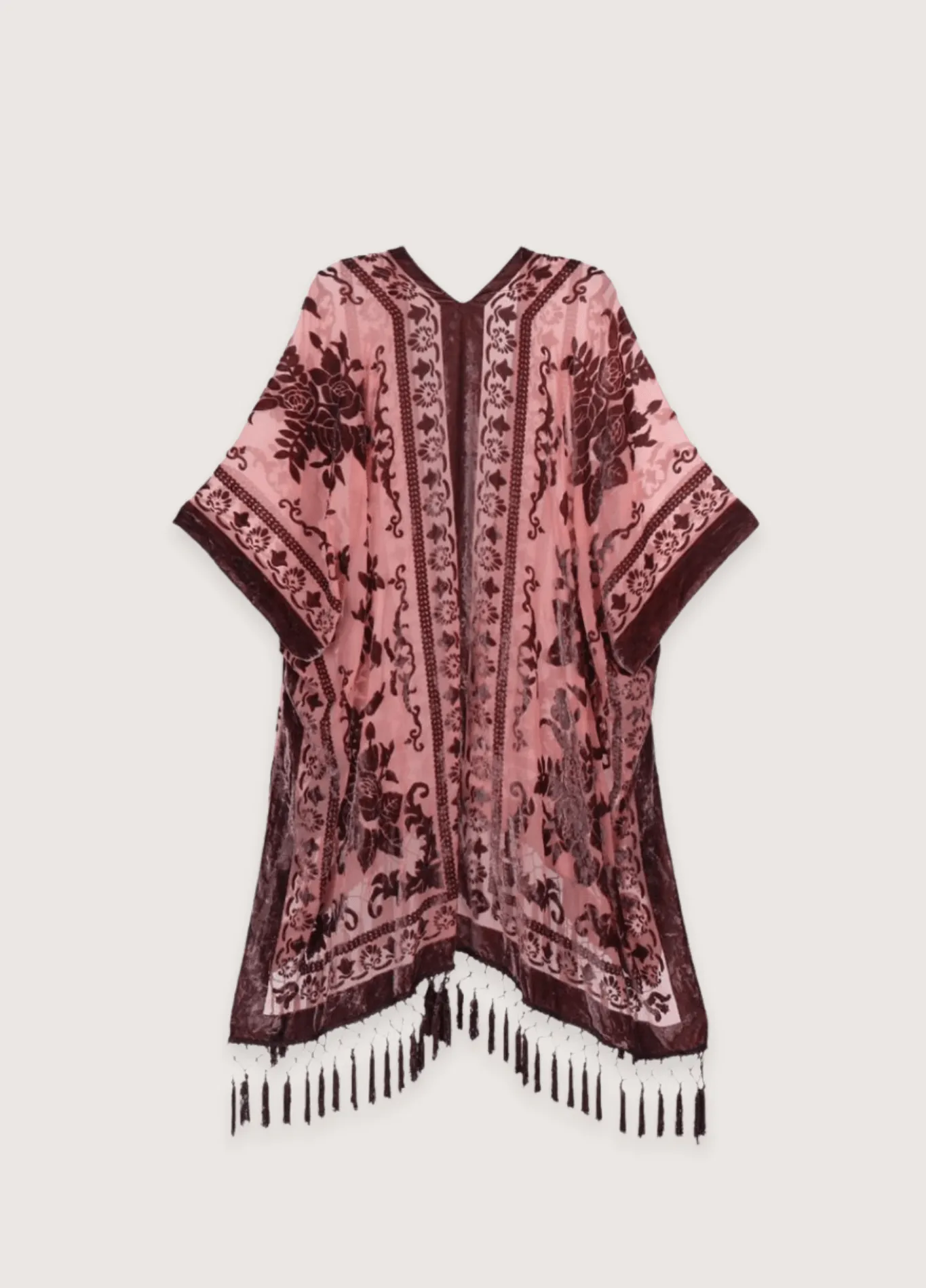 Veste kimono rose pâle