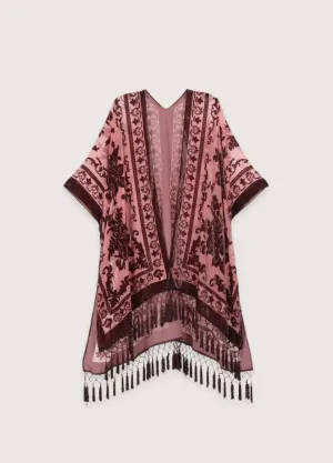 Veste kimono rose pâle
