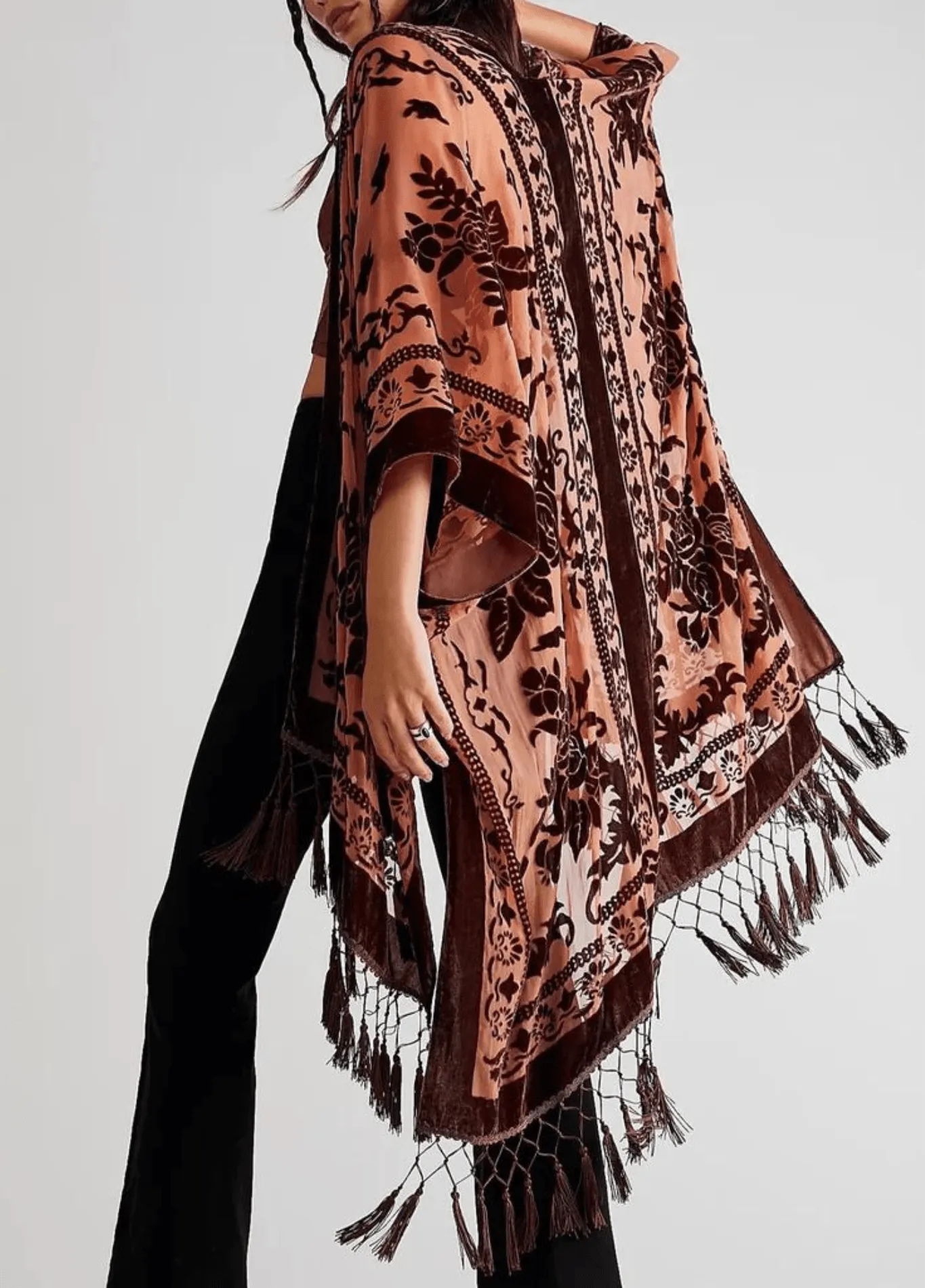 Veste kimono rose pâle