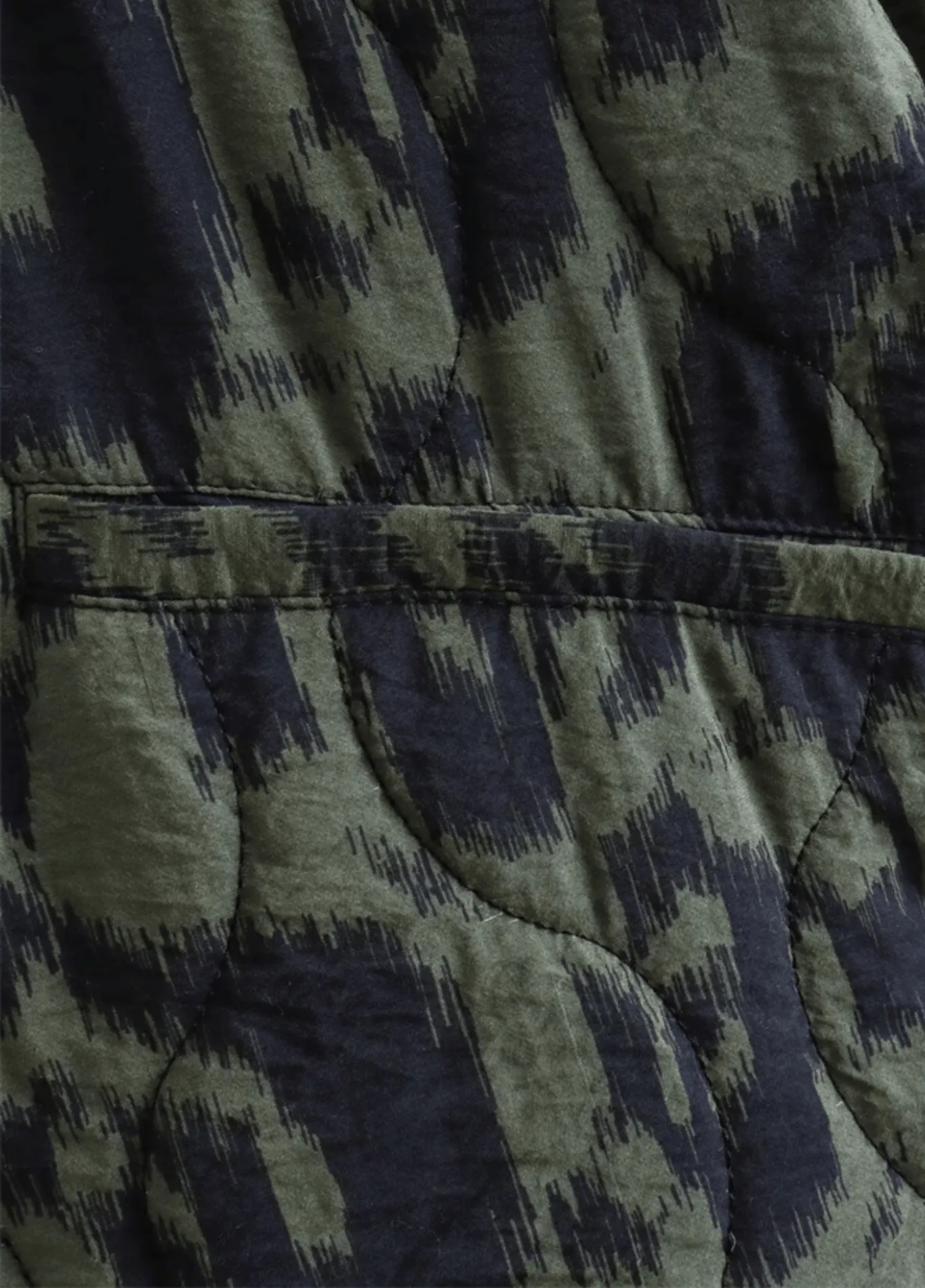 Veste kimono vert olive | Ikat