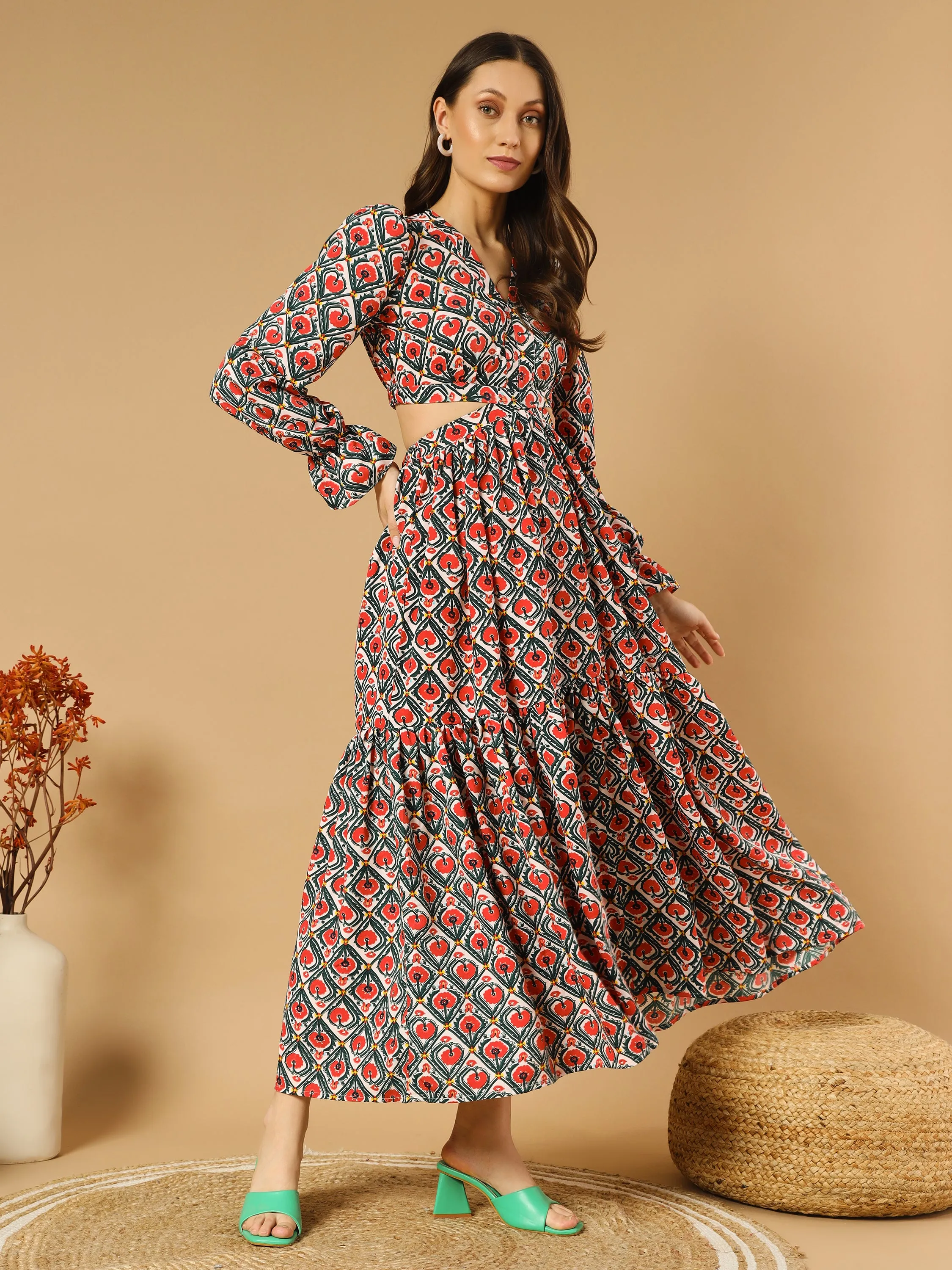 Vibrant Blossom Maxi Dress