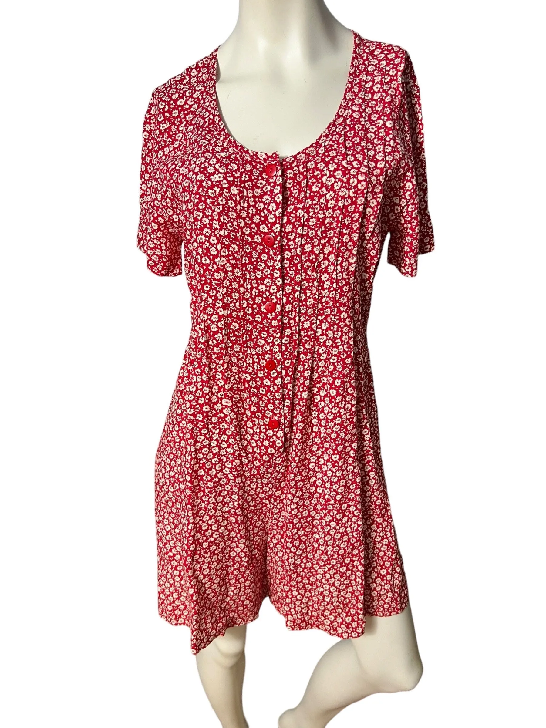 vintage 80's red romper M L Brett Alixander