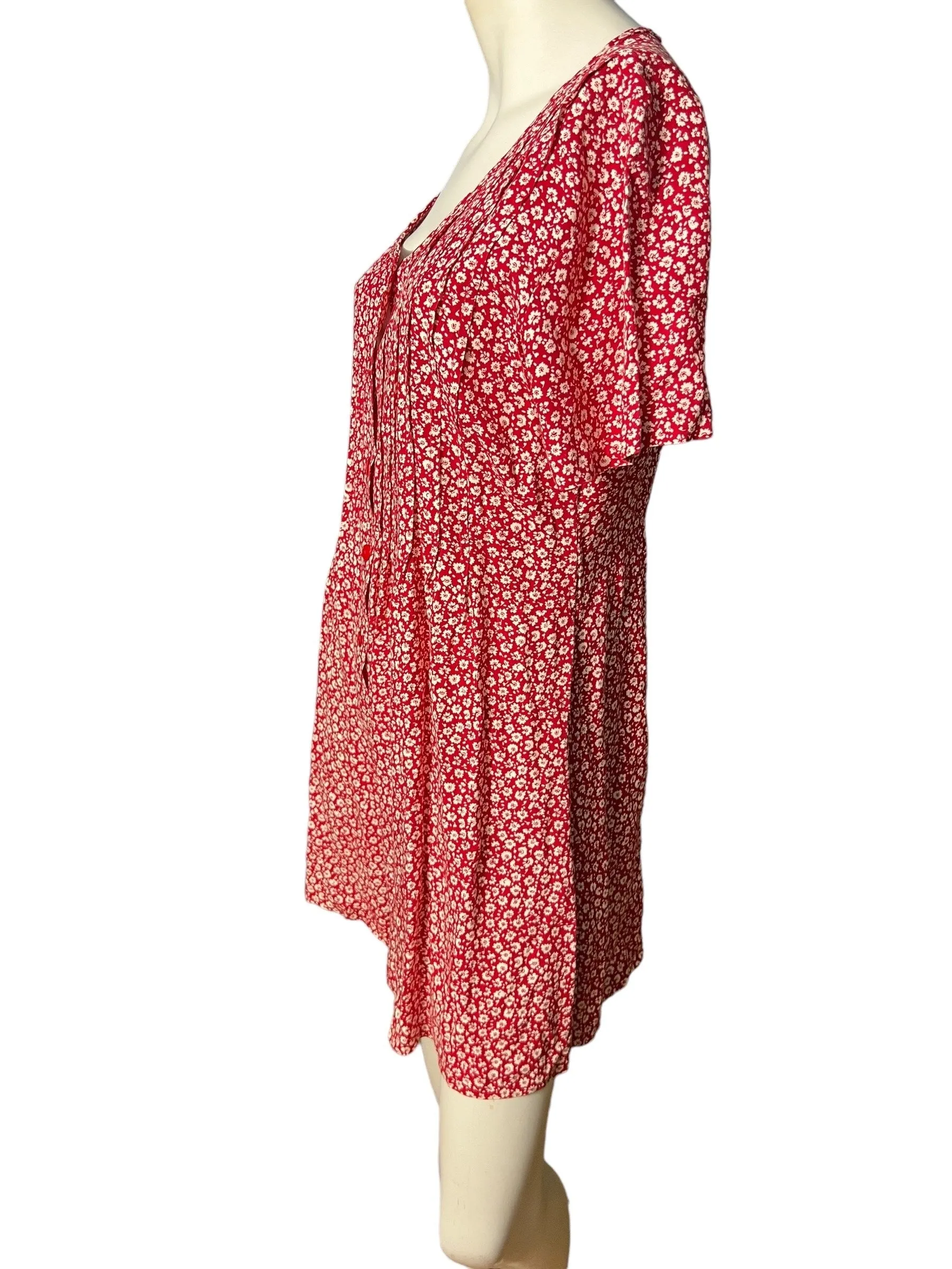 vintage 80's red romper M L Brett Alixander