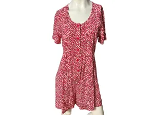 vintage 80's red romper M L Brett Alixander