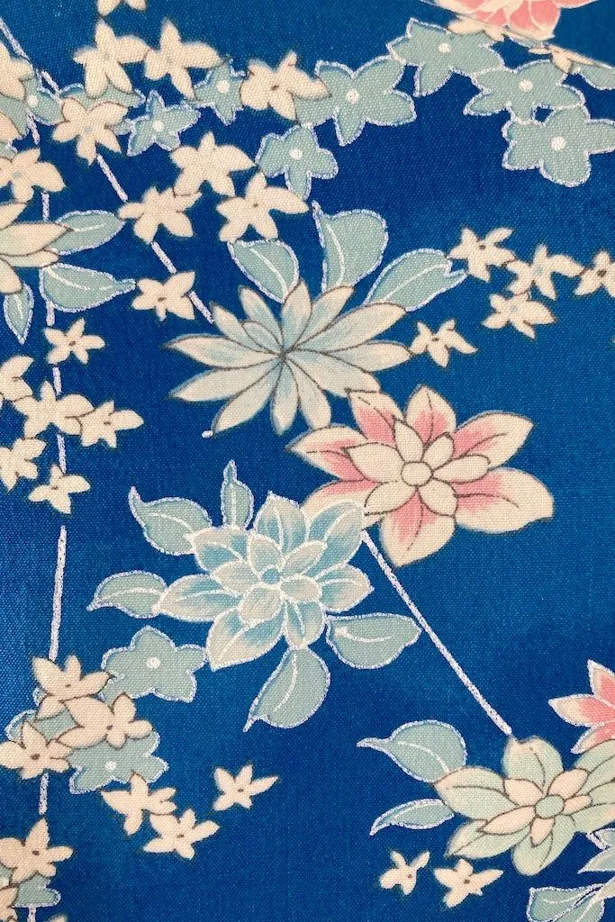 Vintage Blue Cotton Kimono