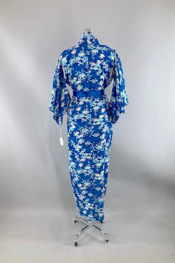 Vintage Blue Cotton Kimono