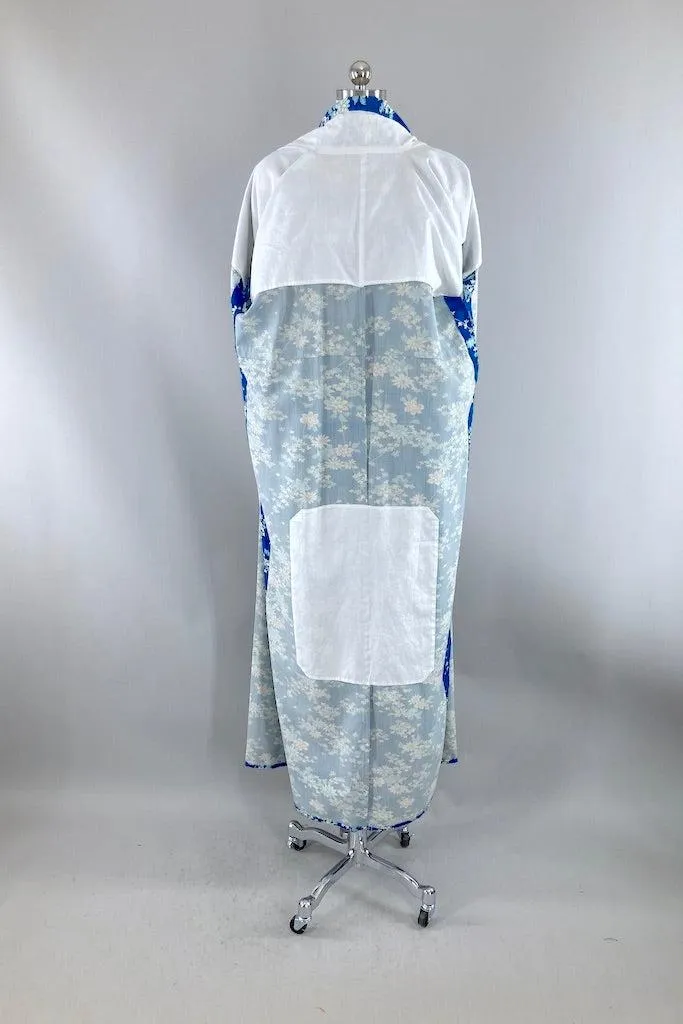 Vintage Blue Cotton Kimono
