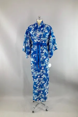 Vintage Blue Cotton Kimono